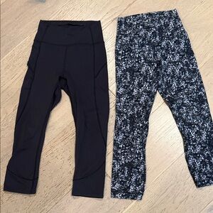 lululemon athletica Kids Black and Patterned Leggings